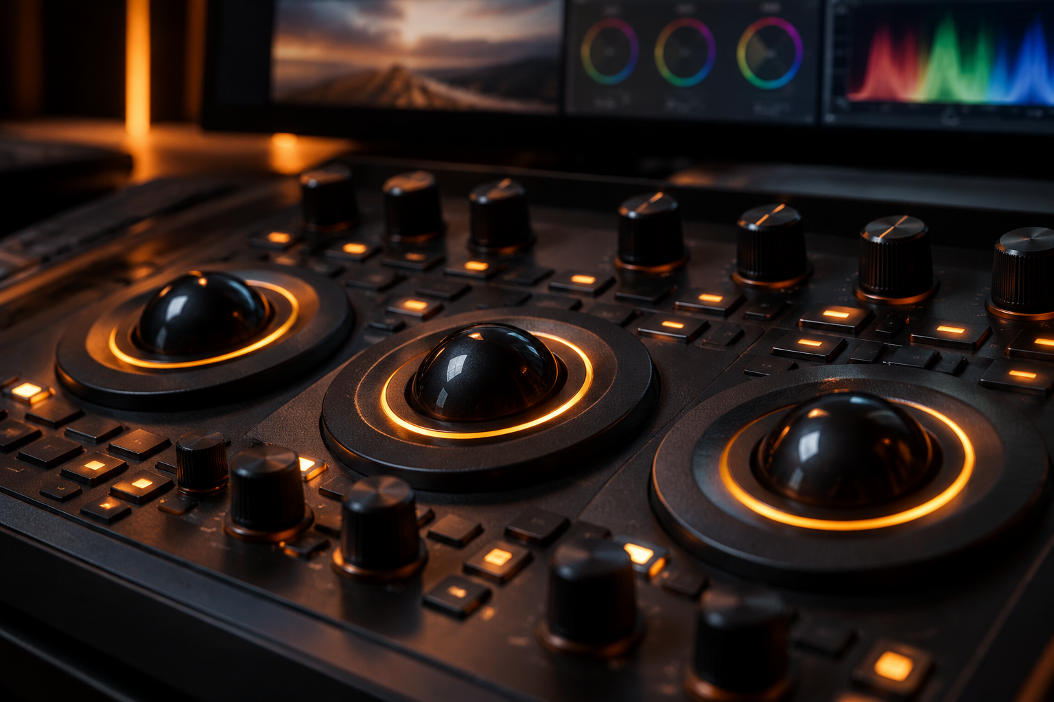 Colour grading control panel